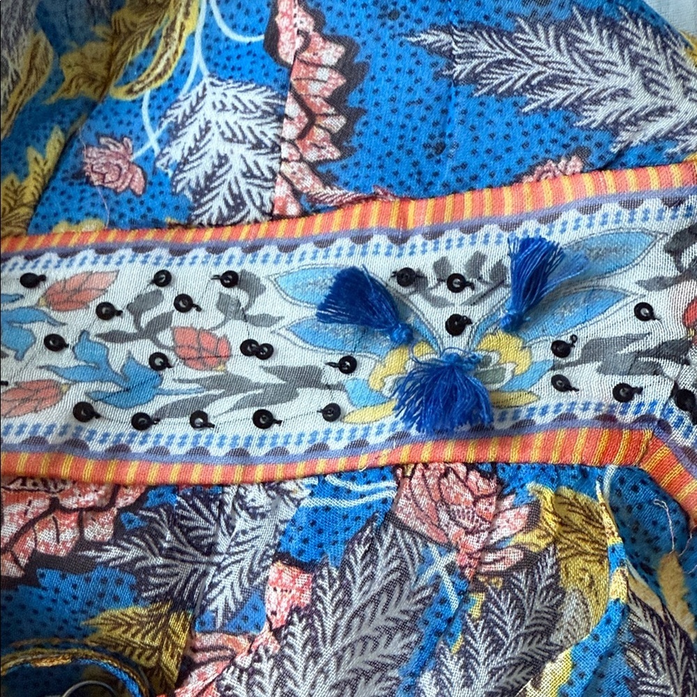 Anthropologie VERB Midi Sundress Vineyard Tiered Floral by Pallavi Singhee Sz 8 - Picture 5 of 11